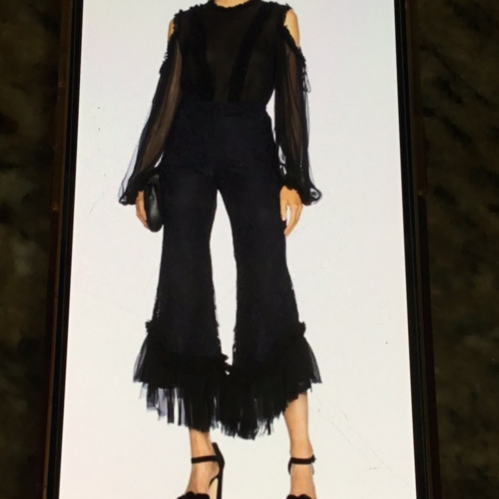 Alexis Cedric Flare Pants With Ruffle Hem